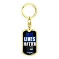thumbnail image 4 of Blue Lives Matter Stainless Steel or 18k Gold Premium Swivel Dog Tag Keychain, 4 of 10