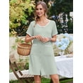 thumbnail image 4 of Ekouaer Nightgowns for Women Bamboo Viscose Button Down Sleep Shirts Short Sleeve Nightshirts House Dress with Pockets, 4 of 6
