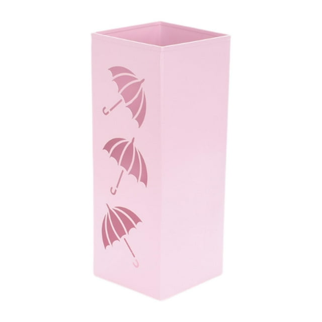 Luzkey Umbrella Holder Storage Solution Freestanding Sturdy Multipurpose Portable Large Capacity Rain Water Drip Tray Umbrella Rack Pink