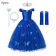 thumbnail image 3 of Disney-disfraz de sirena con lazo trasero para niña, vestido de princesa para fiesta de cumpleaños, Cosplay de Ariel, Aurora, 3 of 5