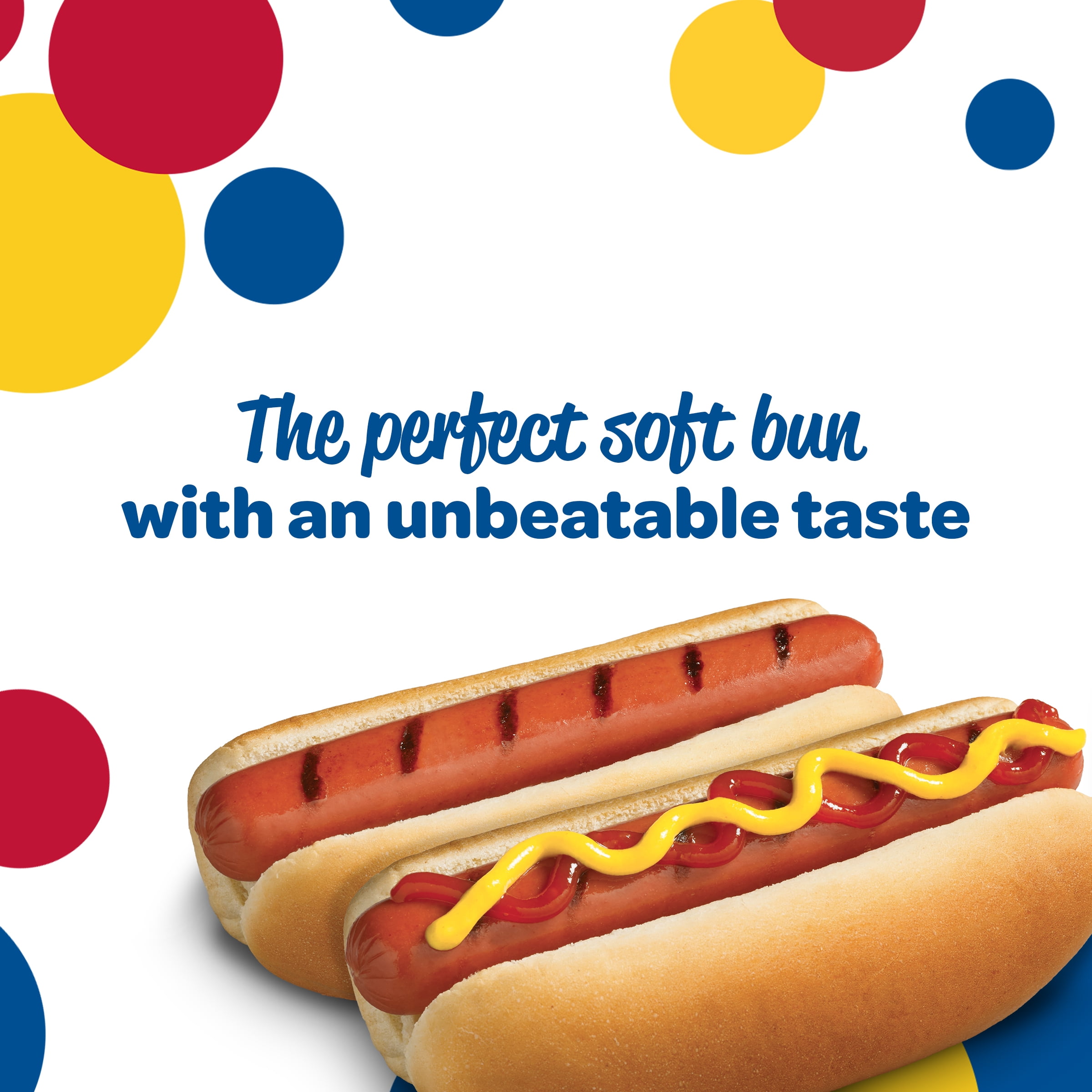 Wonder Bread Classic Hot Dog Buns, White Bread Hot Dog Buns, 8 Ct, Shelf-Stable