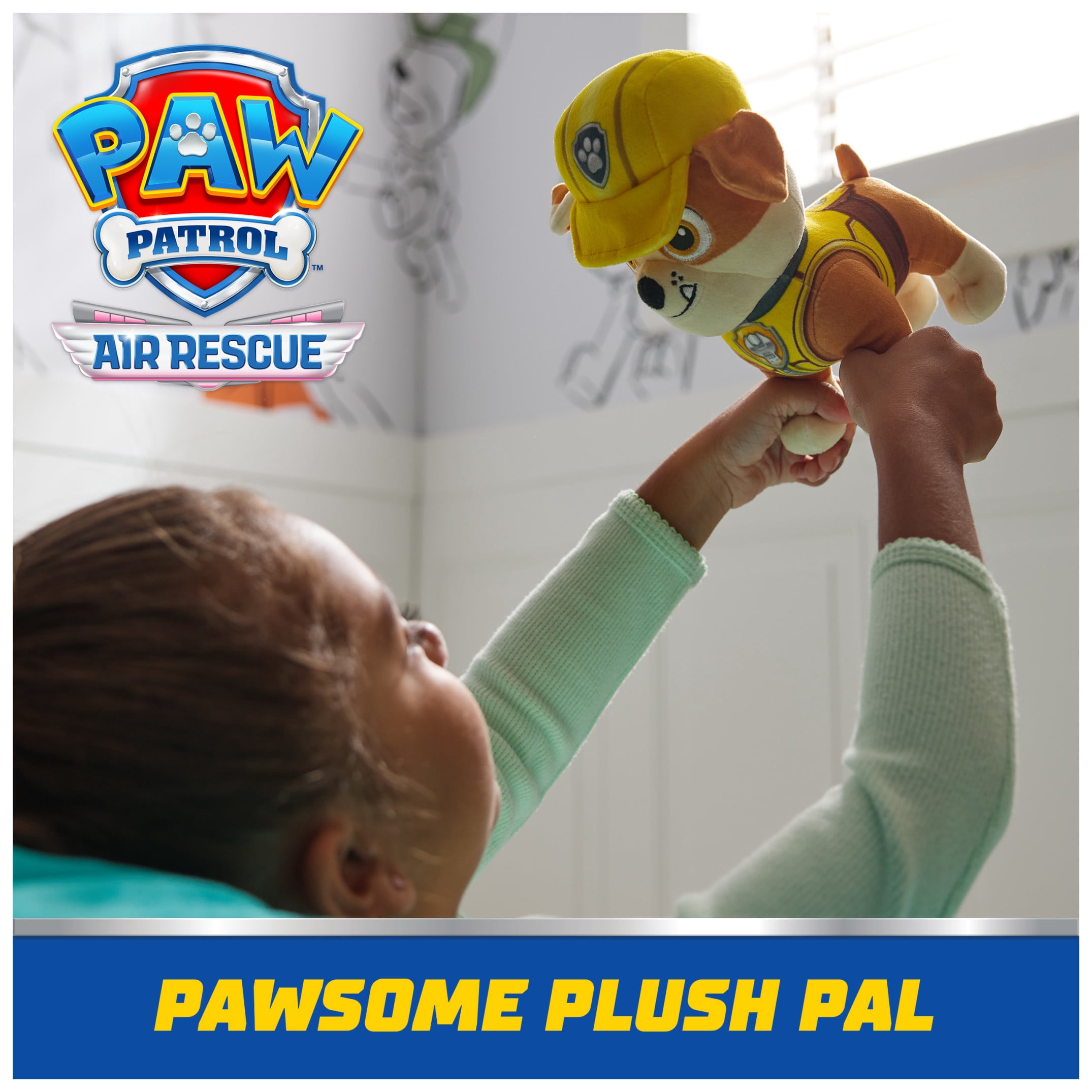 PAW Patrol Premium Plush Rubble 7-Inches Tall with Super Soft Fur for Kids Ages 3+