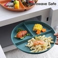 thumbnail image 5 of Portion Control Plate For Adults Weight Loss, Round Bariatric Portion Control Plate, Reusable Wheat Straw Divided Plate With 3 Compartments, Dishwasher & Microwave Safe (4 Pcs), 5 of 7