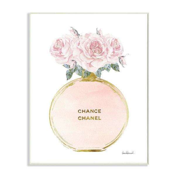 The Stupell Home Decor Collection Pink And Gold Round Perfume Bottle With Roses Wall Plaque Art 10 X 0 5 15 Com - Stupell Home Decor Chanel