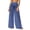Blue, variant on Cover Up Pants for Swimwear Women Chiffon Lightweight Sun Protection Beach Pants Wide Leg Bohemian Pants