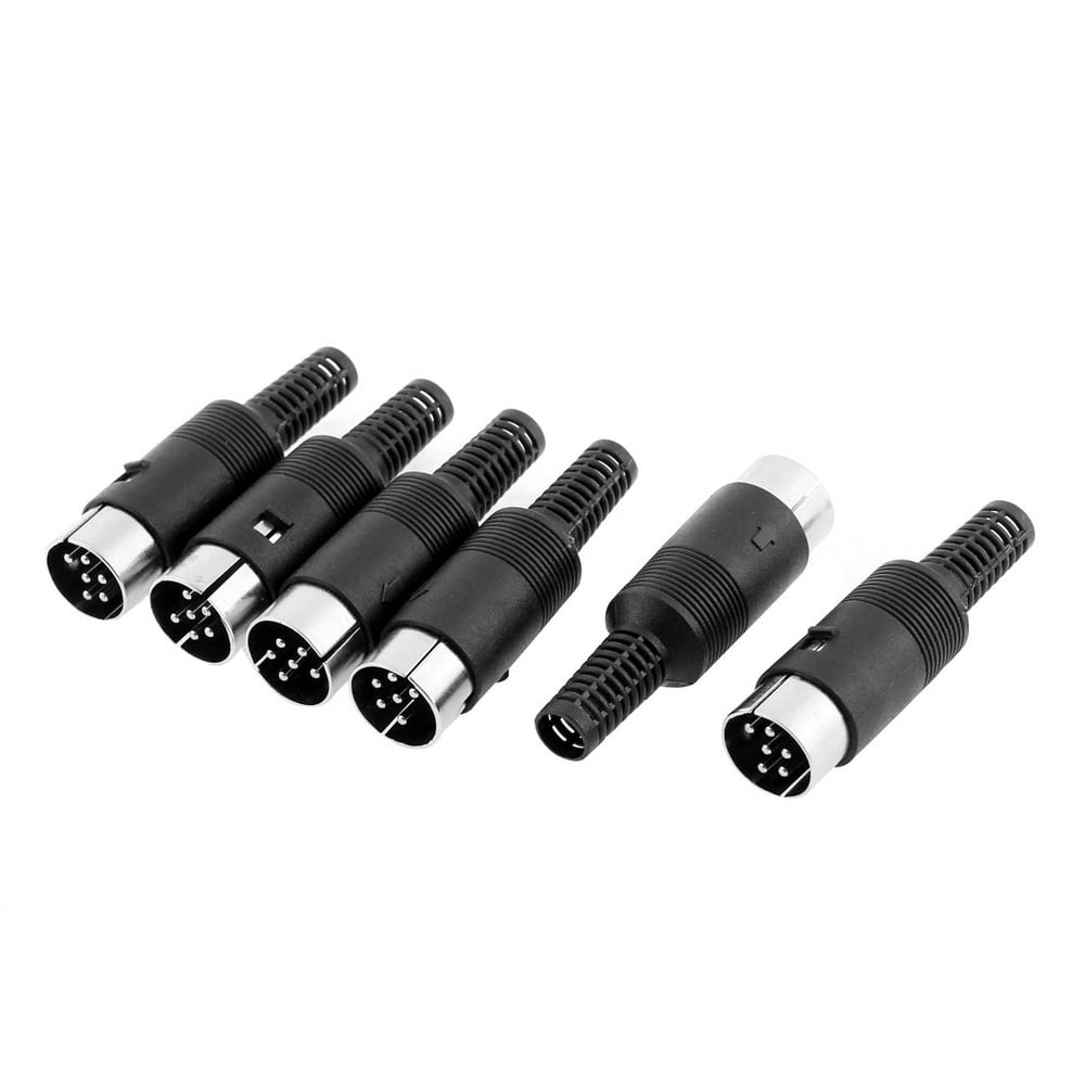6 Pcs 6 Pin DIN Plug Male Solder Cable Connector Adapter for Computers