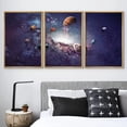 thumbnail image 3 of wall26 Framed Canvas Print Wall Art Set Planets in Spiral Purple Solar System Astronomy &amp; Space Skyline Digital Art Realism Rustic Colorful for Living Room, Bedroom, Office - 24"x36"x3, 3 of 5