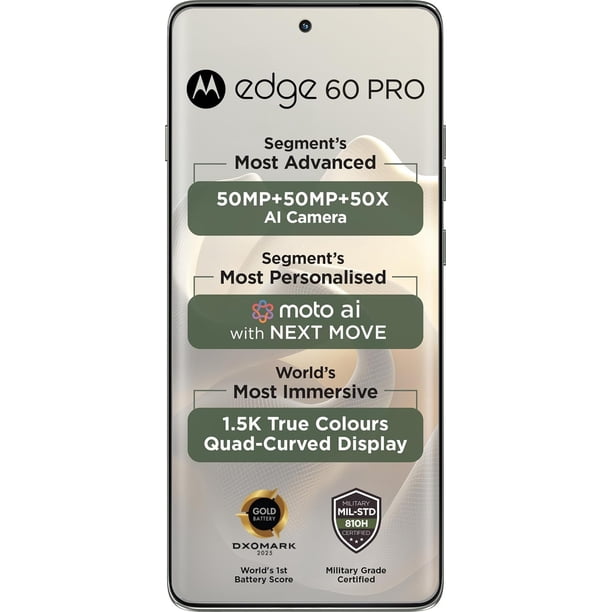 Motorola Moto Edge 60 Pro (512GB,12GB RAM) - Open Box | 6.7” pOLED