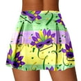 thumbnail image 4 of XIAONU Women's Mardi Gras Print Mini Skirt Elastic High Waisted Side Slit Skort Festival Party Casual Skirts, 4 of 6