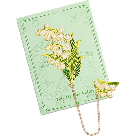 Bookmarks for Women, Flower Bookmark, Pretty Bookmarks with Card Packaging (Lily of The Valley)