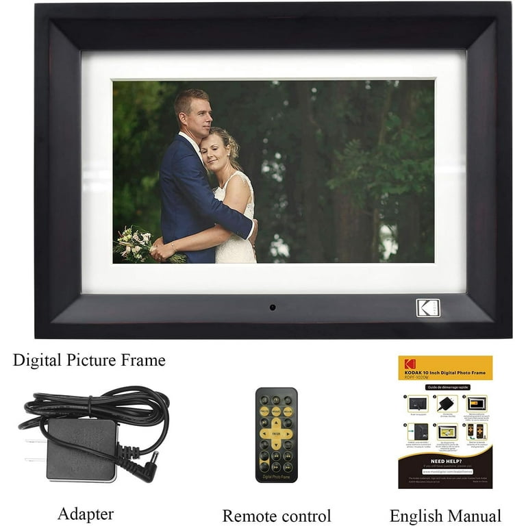 Restored Kodak RDPF-1020V 10.1 Inch Wood Digital Picture Frame