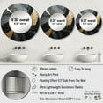 thumbnail image 4 of Designart "Minimalism Chrome Black And Gold Potteries" Abstract Spirals Round Mirror Wall Decor Modern - Large Black Round Office Mirror - Round Mirror - 23" x 23", 4 of 6