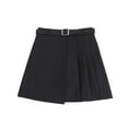 thumbnail image 1 of YM YOUMU Women Irregular Pleated Mini Skirt with Waistbelt A-line High Waist, 1 of 3