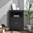 thumbnail image 2 of Tcbosik Floor Corner Cabinet with 2 Doors, Free-Standing Storage Cabinet with Adjustable Shelf for Bathroom, Kitchen, Living Room, Easy Assembly, Black, 2 of 8