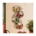 thumbnail image 3 of DecMode Multi Colored Metal Indoor Outdoor Butterfly Wall Decor with Circular Frames and Scroll Details, 3 of 15