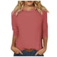thumbnail image 1 of Camisa raglán informal de manga 3/4 para mujer, cuello redondo, poliéster, color liso, estilo informal y moderno, tallas S-XXL, 1 of 5