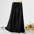 thumbnail image 2 of abtuhar Womens Maxi Skirt,Skirts for Women,Women's A-Line Midi Skirt with Pockets High Waist Flared Below The Knee Skirts Black, 2 of 3