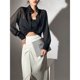 thumbnail image 3 of -camisa transparente a prueba de sol para mujer, blusa de gasa holgada de manga larga Y2k, cárdigan de moda coreana, 3 of 5