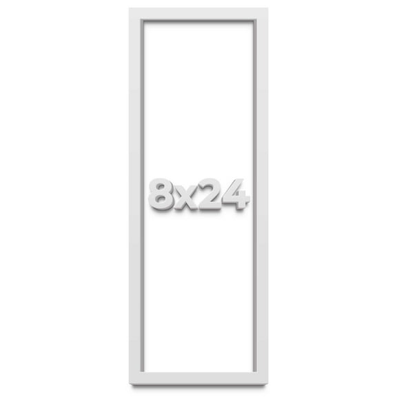8x24 Shadow Box Frame White | 2 Inches Deep Real Wood Contemporary Shadowbox Display Frame | UV
