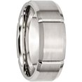 thumbnail image 4 of Stainless Steel Beveled Edge Grooved 8mm Brushed/Polished Band, Available in Multiple Sizes, 4 of 9