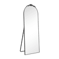 thumbnail image 4 of MAYEERTY 64x21 Aluminum Alloy Thin-Edge Right-Angle Arched Black Full-Length Mirror with Stand, 4 of 6