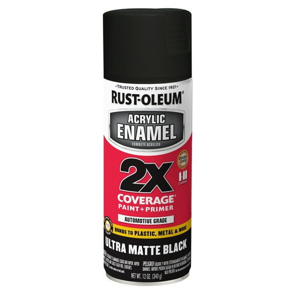 6 Pack, Black, Rust-Oleum Automotive Ultra Cover 2X Matte Spray Paint-372699, 12 oz