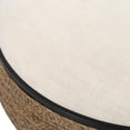 thumbnail image 5 of Uttermost Island Farmhouse MDF Straw Iron and Fabric Storage Ottoman in Brown, 5 of 5