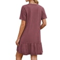 thumbnail image 5 of MOSHU Crew Neck Dresses for Women Short Sleeve Women Dresses Casual Swing Babydoll Midi Dress with Pockets, 5 of 12