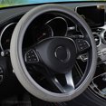 thumbnail image 1 of Universal Microfiber Leather Steering Wheel Cover Protector with Stitching Detail Elastic 15 Inch Interior Car Accessories for Enhanced Grip and Comfort, 1 of 6