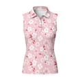 thumbnail image 4 of Yuyamidu Cherry Blossoms Womens Sleeveless Golf Shirt Size XL Breathable Golf Active Top Shirt Button Down Athletic Tank Tops Shirts Anti Wrinkle Polo Shirts for Women, 4 of 7