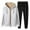 White, variant on Plus Size Womens Casual Warm FLeece Plush Velour Tracksuit Set Full Zip Hoodie Long Workout Pants Solid Color Tracksuit Jogging Suits Red 5XL