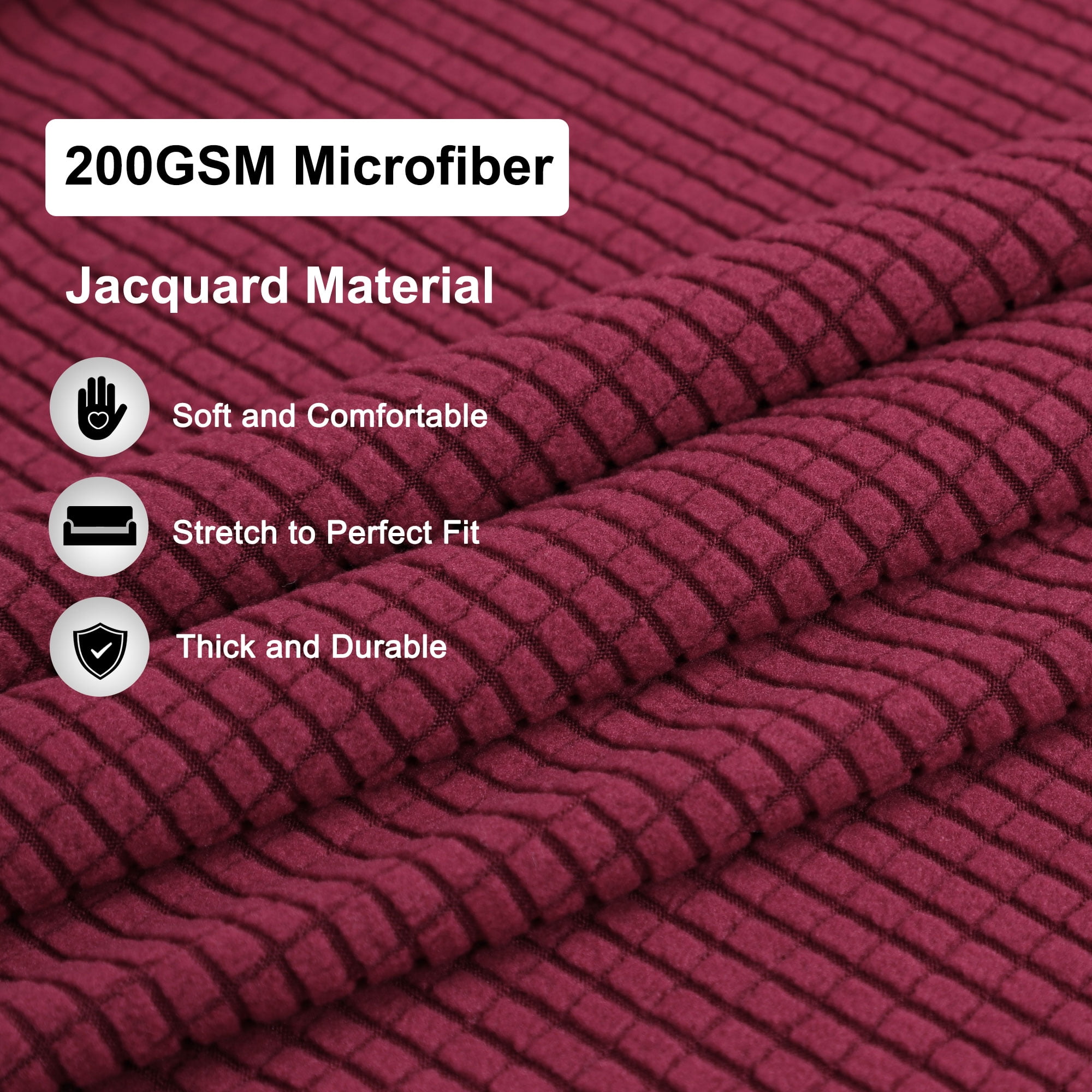 Unique Bargains Stretch Slipcover Washable Furniture Covers for Dogs Burgundy Large