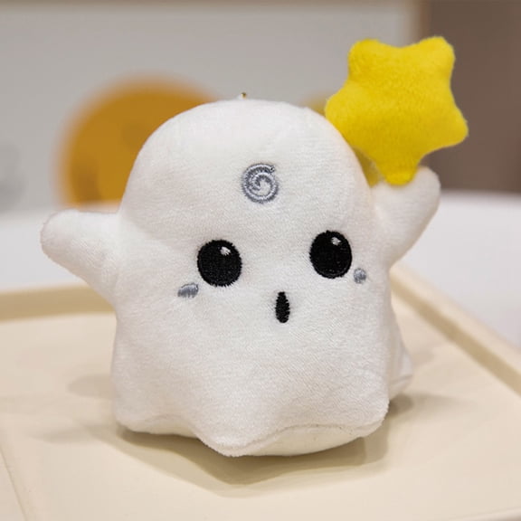 Halloween Ghost Plush Toy, 4.72 in Cute Soft Ghost Stuffed Animal Doll, Cuddly Spooky Plushie for Kids, Party Decor, Boo Basket Gift and Seasonal Display,As Shown
