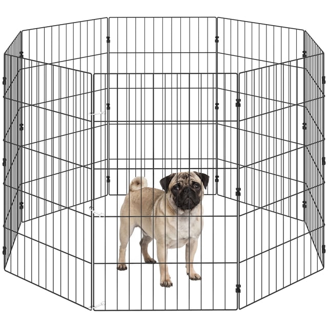 PawHut Foldable Metal Exercise Dog Playpen, Expandable Pet Fence, 8 Panels