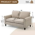 thumbnail image 6 of Mid Century Modern Button Tufted Loveseat Sofa 48 Inch Two Seater for Living Room Breathable Linen Upholstery Solid Wood Frame Comfortable Seating, 6 of 9