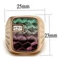 thumbnail image 2 of IP Rose Gold(Ion Plating) Stainless Steel Ring with Leather in Multi Color for Women Multi Color Stone Color Style TK2737 Size 12, 2 of 4
