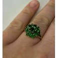 thumbnail image 3 of Hitanshu Jewels Round Cut Green Cubic Zirconia Wedding Band Ring for Her 14K White Gold Finish, 3 of 5