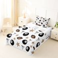 thumbnail image 3 of spefrowx Black Lucky 8 Billiard Twin Sheets for Girls, Leopard Stars Print Bedding, 3-Piece, 1 Flat Sheet, 1 Fitted Sheet and 1 Pillowcase, 3 of 6