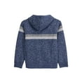 thumbnail image 2 of X RAY Boys (6-12) Full Zip Fleece Flannel Lining Sweater with Hood, Kids Knit Sweater for Spring, Fall and Winter | Marbled Blue/Light Grey,, 2 of 5