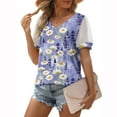 thumbnail image 4 of Giftesty Womens Summer Tops V Neck T Shirts Dot Puff Sleeve Tops, 4 of 8