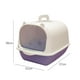 thumbnail image 3 of Inodoro para gatos completamente cerrado con asa desmontable, antisalpicaduras y puerta frontal. violeta blanco, 3 of 9