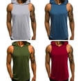thumbnail image 3 of Men Sports Gym Vest Tops Plain Tank Top Hoodie Fitness Pullover Sleeveless Sweatshirt Vest, 3 of 5