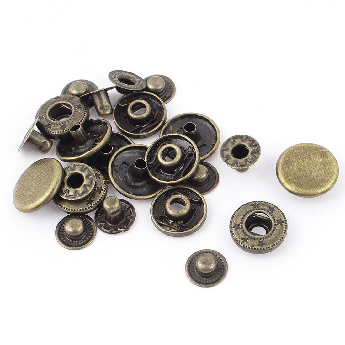 Unique Bargains 15mm Dia Cap Finish Poppers Metal Sewing Snap Fasteners