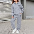 thumbnail image 2 of CONZONE Toddler Girls Sweatsuits Fall Winter 2 Piece Set Long Sleeve Floral Graphic Hoodies and Sweatpants Soft Girls Outfits Size 3-4 Years, 2 of 4