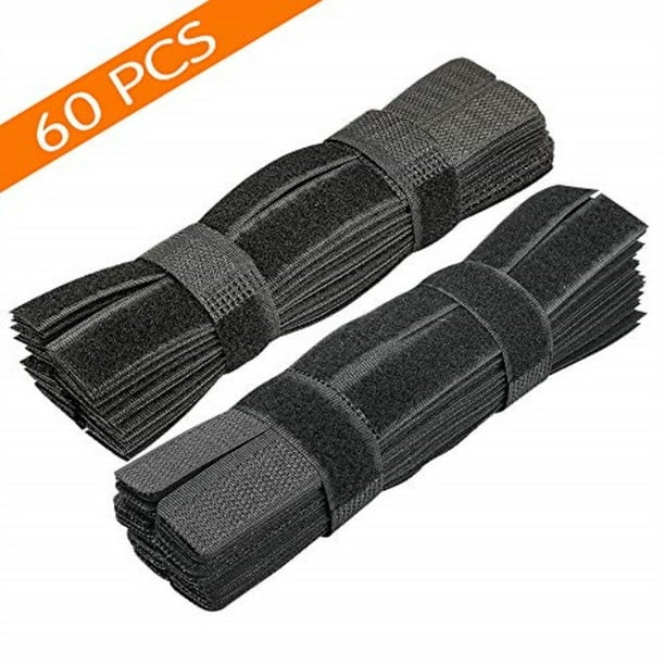 60PCS Reusable Cable Ties, Travel Wire & Cord Straps Organizer, Under Desk Cable Management for