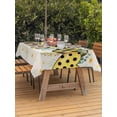 thumbnail image 2 of Outdoor Tablecloth with Umbrella Hole and Zipper, Bee Love Rectangle Table Cloth 60x84 Inch Waterproof Tablecloth, Daisy Eucalyptus Leaves Linen Rustic Beige Picnic Table Cover for Patio Camping, 2 of 7