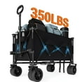 thumbnail image 2 of EDTara 35" Foldable Wagon for Beach Garden, Heavy Duty 280L Extra Large Collapsible Wagon 350lbs for Camping, All Terrain Beach Wagon with Cup Holders for Sand, 2 of 7