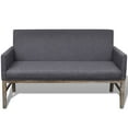 thumbnail image 4 of vidaXL Dark Gray Bench with Padded Cushion Rubberwood, 4 of 5