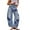 Blue, variant on Women High Waist Heart Print Wide Leg Denim Jeans Casual Straight Loose Fit Streetwear Pants Blue L
