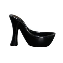 Colaxi Ceramic Flower Pot Desktop Flowerpot High Heel Shaped Lightweight Plant Container Nursery Pot for Balcony Garden Outdoor Yard Black